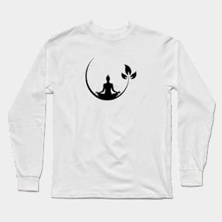 Balanced black yoga logo Long Sleeve T-Shirt